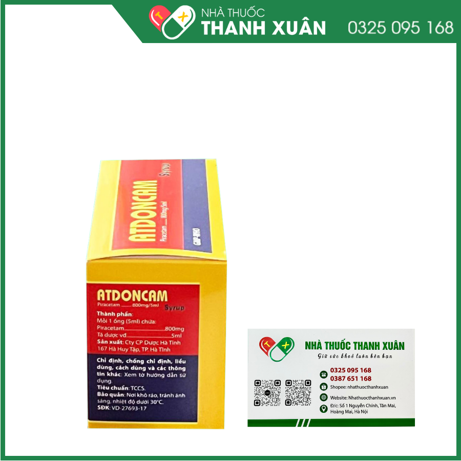 Atdoncam Syrup 800mg/5ml điều trị sa sút trí tuệ, chóng mặt, suy giảm trí nhớ